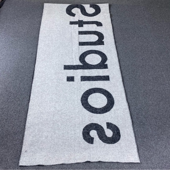 ACNE STUDIOS Gray Jacquard Scarf Rectangular - Picture 7 of 13